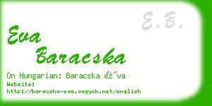 eva baracska business card